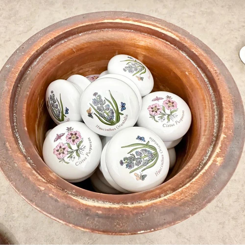 13 Ceramic Portmeirion Botanic Garden Dresser Knobs Pulls Hyacinthus Orientalis